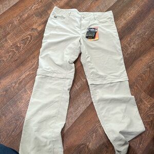 Outdoor research pants have a zipper and can turn into shorts